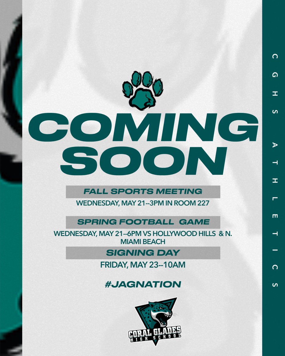 As the school year winds down, JagNation Athletics still has a lot to do.  Fall Sports Meeting, Spring Football game and Signing Day all happening next week.