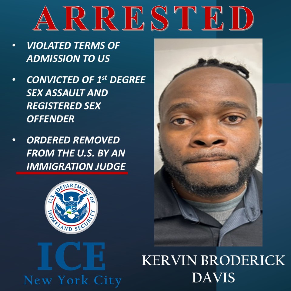 ERONewYork's tweet image. ICE will not tolerate sex offenders roaming the streets of New York City. This criminal alien remains in ICE custody pending removal proceedings.