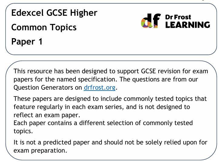 GCSE Maths Paper 1 this week!😱

Common topic papers linked below:

🟢 Edexcel: buff.ly/iNMqDqf
🟣 AQA: buff.ly/3CZXSKa
🟠 Eduqas: buff.ly/goN7ngp
🟡 OCR: buff.ly/6v4JmI4
🔴 WJEC: buff.ly/6Hexr9Z
⚫ Edexcel IGCSE: buff.ly/cozWCgv