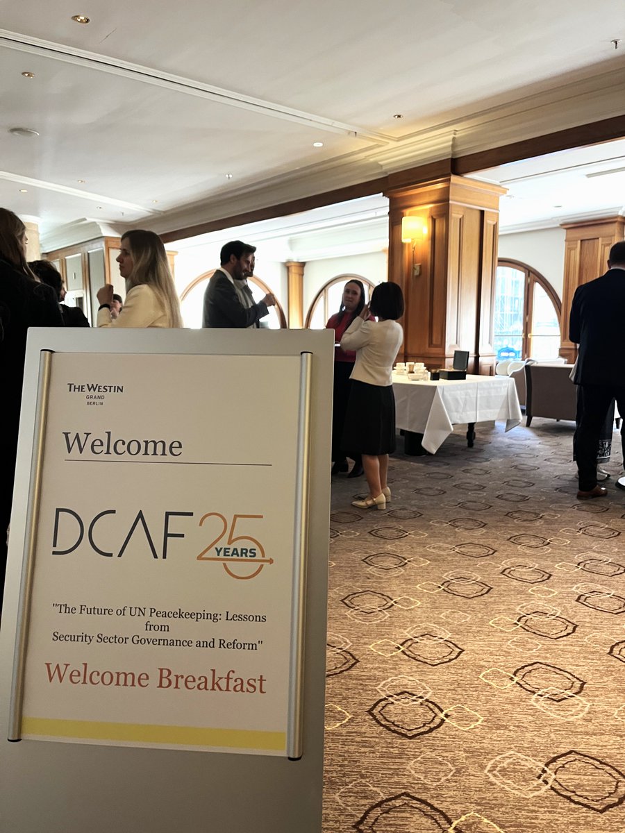 DCAF_Geneva's tweet image. This morning in #Berlin, DCAF with @UN_OROLSI & the International Peace Institute — & the support of @AuswaertigesAmt, @MinBZ, @SwissMFA & @FCDOGovUK - convened an informal side event on The Future of UN Peacekeeping: Lessons from security sector governance and reform.