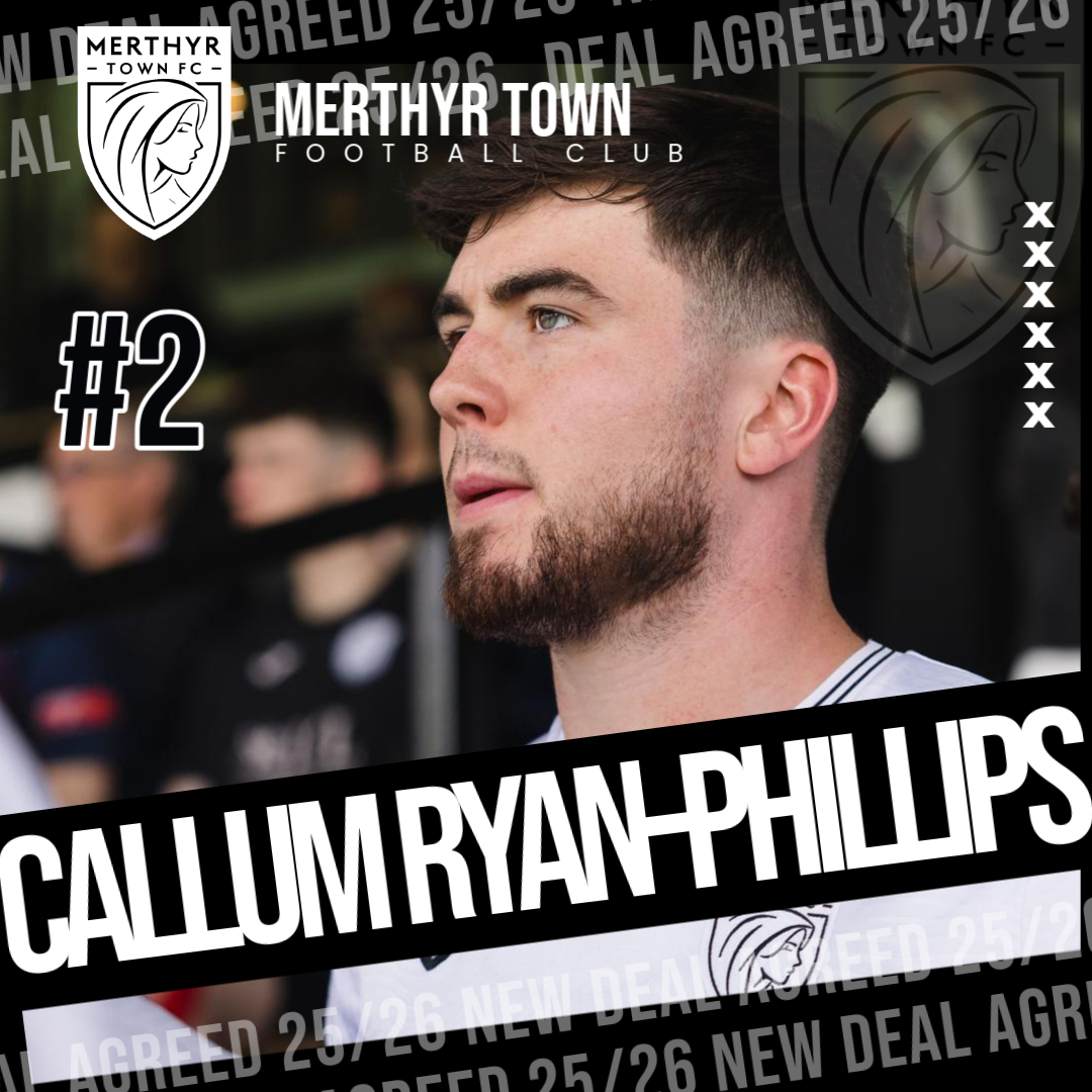 MerthyrTownFC's tweet image. ✍🏼 𝗖𝗮𝗹𝗹𝘂𝗺 𝗥𝘆𝗮𝗻-𝗣𝗵𝗶𝗹𝗹𝗶𝗽𝘀 𝗮𝗴𝗿𝗲𝗲𝘀 𝘁𝗲𝗿𝗺𝘀!

After the title-winning campaign, that saw him collect a number of awards at the end of the season, CRP agrees terms to remain with the club until May 2026!

#OurTownOurClub | @CalRP2