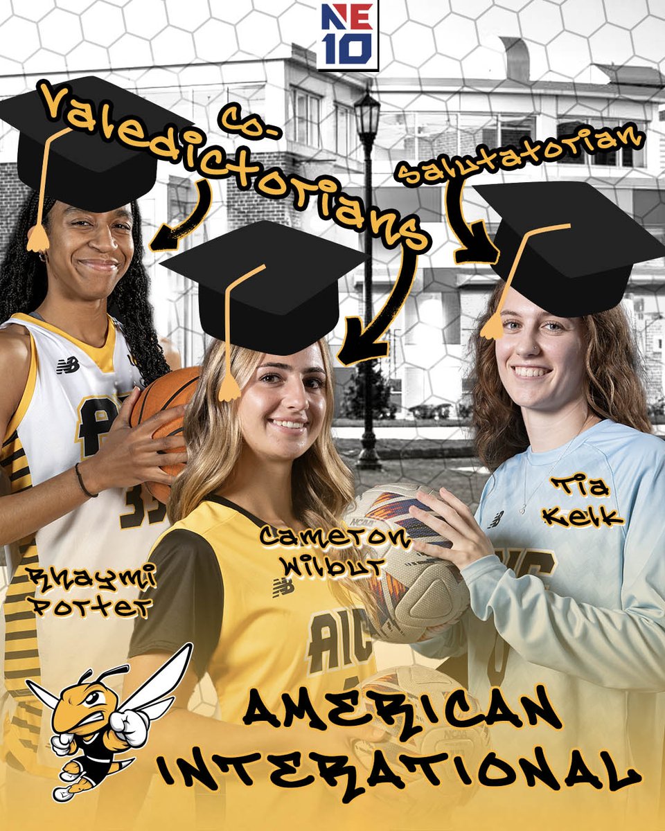 Not one. Not two. But the top three graduates for <a href="/aiconcampus/">AIC</a> …. student-athletes. You love to see it!

#NE10EMBRACE I #NCAAD2