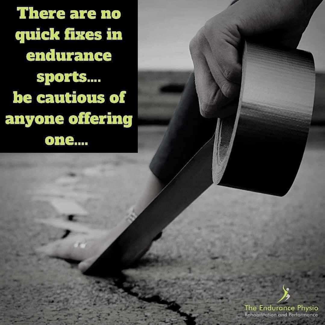 I get why athletes want a quick fix in order to keep training and racing.

What annoys me the most is the people who should know better but offer and promote it nonetheless, often profiteering from innocent athletes.

But in reality it’s this simple. 

There are no quick fixes.