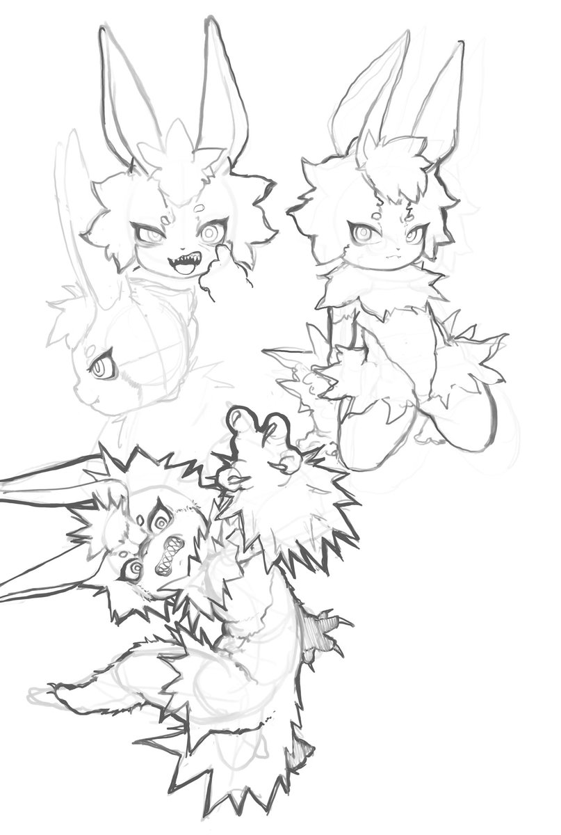 protozuarus's tweet image. A cat-like creature I drew a long time ago.