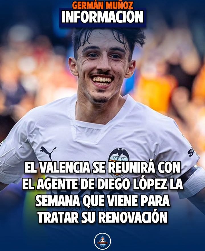 👀 " El valencia se reunirá con el agente de Diego López la semana que viene para tratar su renovación"
✅ El jugador y el club quieren seguir juntos