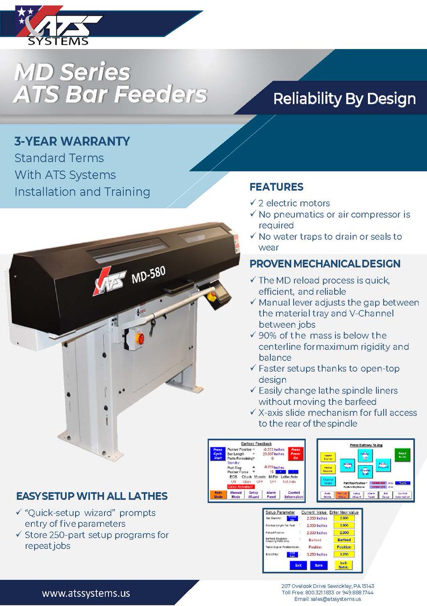 Ats_Systems_'s tweet image. Boost Your Productivity with ATS Systems All-Electric Bar Feeders

• Maximized Efficiency
• Reduced Material Waste
• Improved Accuracy and Consistency
• Enhanced Workplace Safety
 
Get a quote today: hubs.la/Q03mdTJQ0