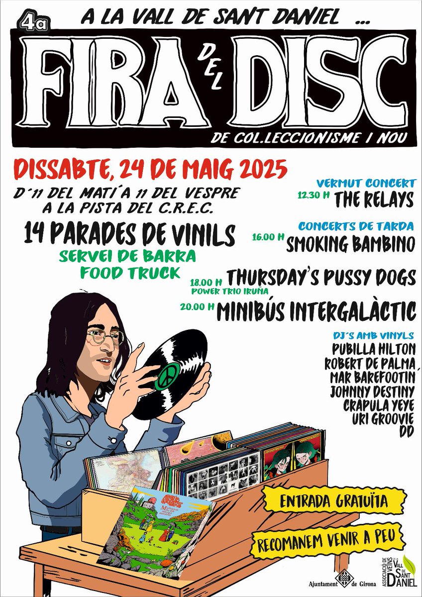 El 24 de maig el Rantell de la Bisbal d'Empordà serem a la Fira del disc de Sant Daniel. 
Música, vinils i molt bona gent.
Us hi esperem!!