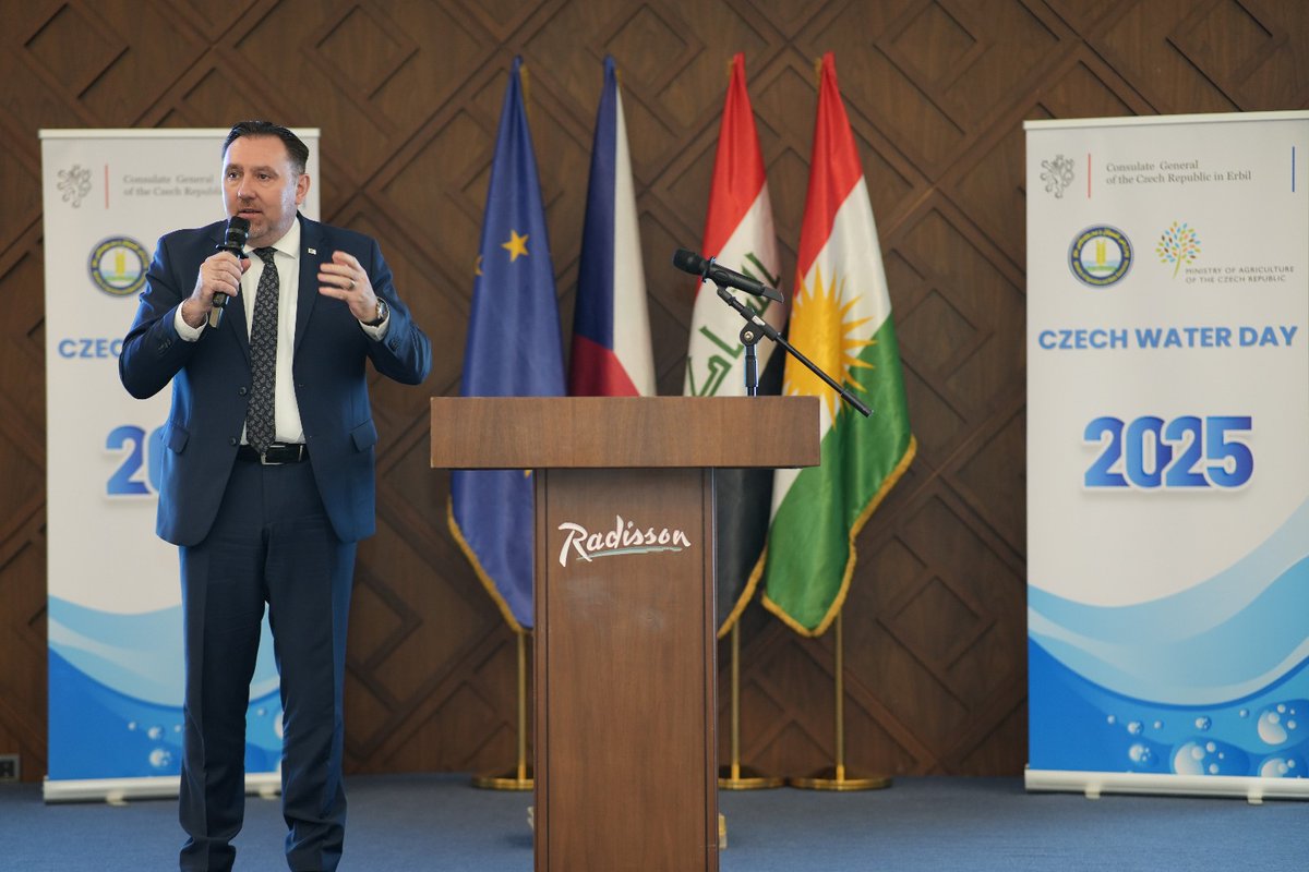 Czech Consulate General Erbil (@czecherbil) on Twitter photo Today, @CzechErbil with <a href="/MZeCr/">Zemědělství ČR</a> launched #CzechWaterDay2025. We appreciate the participation of the ministers <a href="/begardtalabani/">Begardtalabani</a> and <a href="/SasanAwni/">Sasan Awni ساسان عەونی</a>. The event introduced 🇨🇿 companies to the public and private sector in #KRI regarding #water.🇨🇿💙
#Czechia🤝#KRI #PROPED #WaterIndustry Today, @CzechErbil with <a href="/MZeCr/">Zemědělství ČR</a> launched #CzechWaterDay2025. We appreciate the participation of the ministers <a href="/begardtalabani/">Begardtalabani</a> and <a href="/SasanAwni/">Sasan Awni ساسان عەونی</a>. The event introduced 🇨🇿 companies to the public and private sector in #KRI regarding #water.🇨🇿💙
#Czechia🤝#KRI #PROPED #WaterIndustry