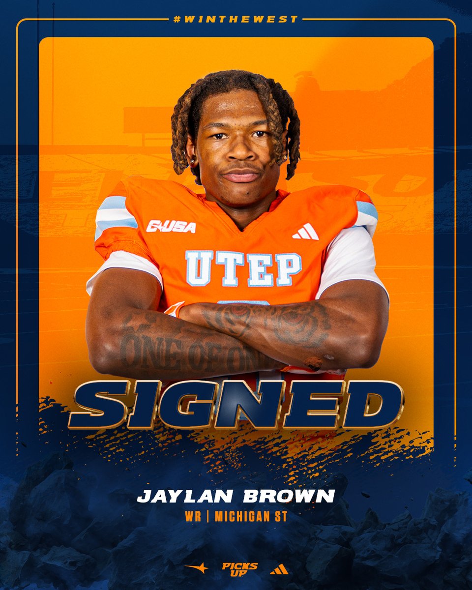 UTEP Football (@utepfb) on Twitter photo 𝗢𝗙𝗙𝗜𝗖𝗜𝗔𝗟 ✍️
Welcome to the Sun City, Jaylan Brown
#PicksUp | #WinTheWest <a href="/jaylan_3/">Jaylan“J3”Brown</a> 𝗢𝗙𝗙𝗜𝗖𝗜𝗔𝗟 ✍️
Welcome to the Sun City, Jaylan Brown
#PicksUp | #WinTheWest <a href="/jaylan_3/">Jaylan“J3”Brown</a>