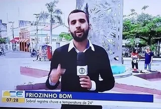 Brazilian news program talking about the COLD weather (24°C - 75.2ºF)