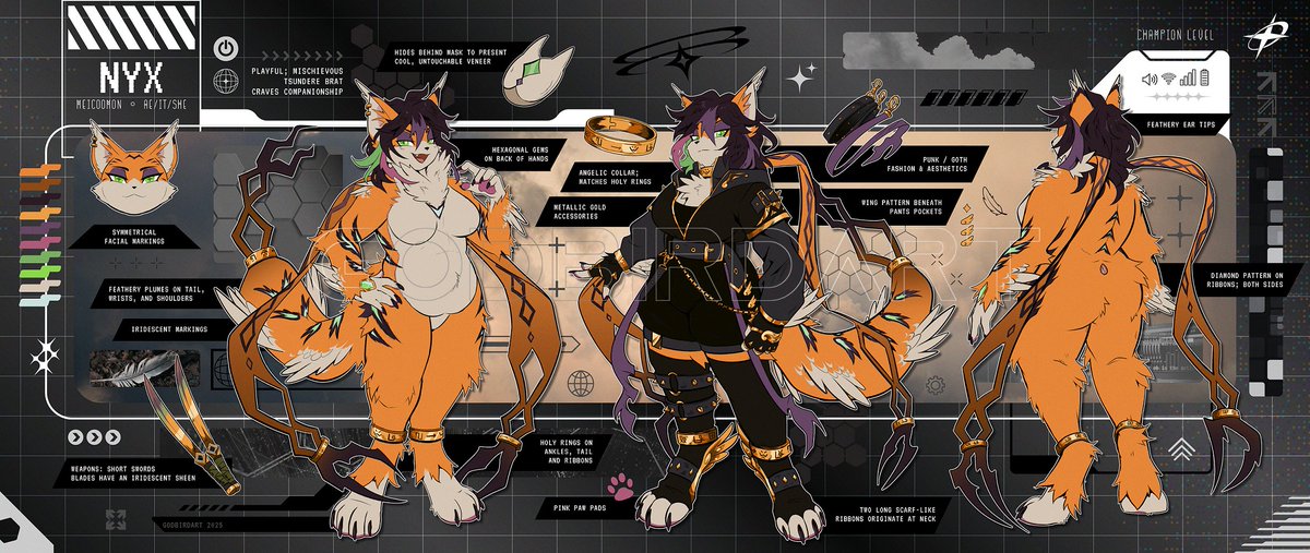 godbirdart's tweet image. γ NYX γ π«
reference sheet commission for @prismofstars