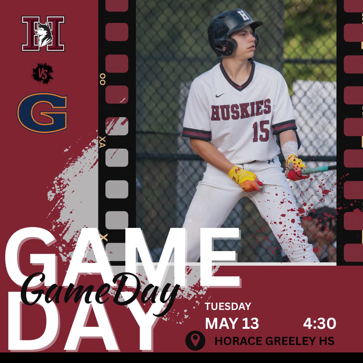 HSKYbaseball's tweet image. GAME DAY!

🆚: Horace Greeley
⏰: 4:30 PM
📍: Horace Greeley HS

Will Duffelmeyer is on the mound for the Huskies!

#HuskyPride
