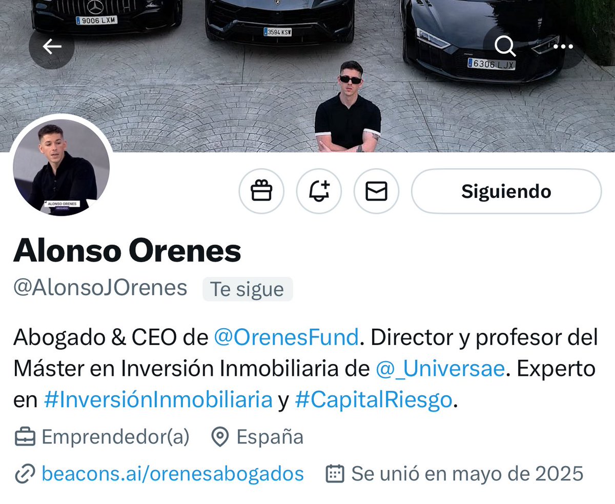 FCollMorales's tweet image. Si estás interesado en aprender sobre #InversiónInmobiliaria y #CapitalRiesgo, con resultados contrastados, te animo a seguir a mi compañero y CEO de @OrenesFund, @AlonsoJOrenes ☝🏻🏠🤑