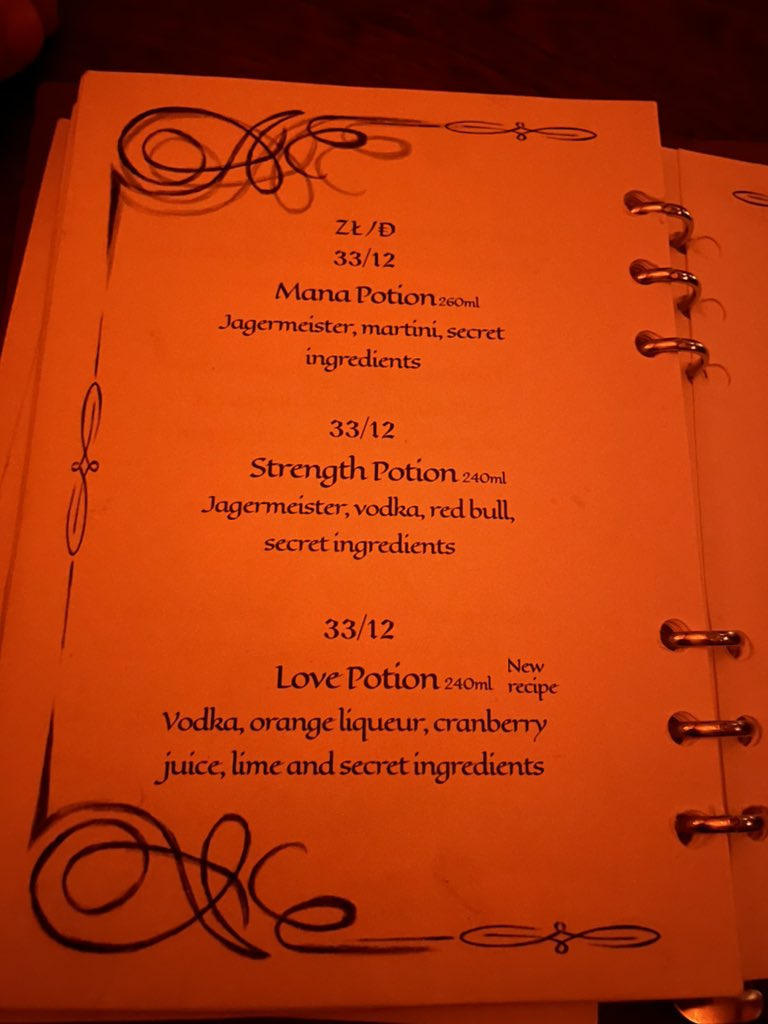 At the Witcher bar in Poland I think I know what drink I’m having