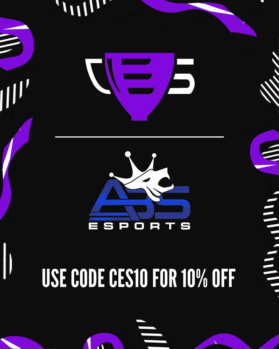 Huge thank you to ABS shop for sponsoring CES Season 1! 💙

Use code "CES10" for 10% off any orders, the prize pool next season will increase according to number of sales, order below! 👇
abs-esports.com/shop/

#CESS1💜