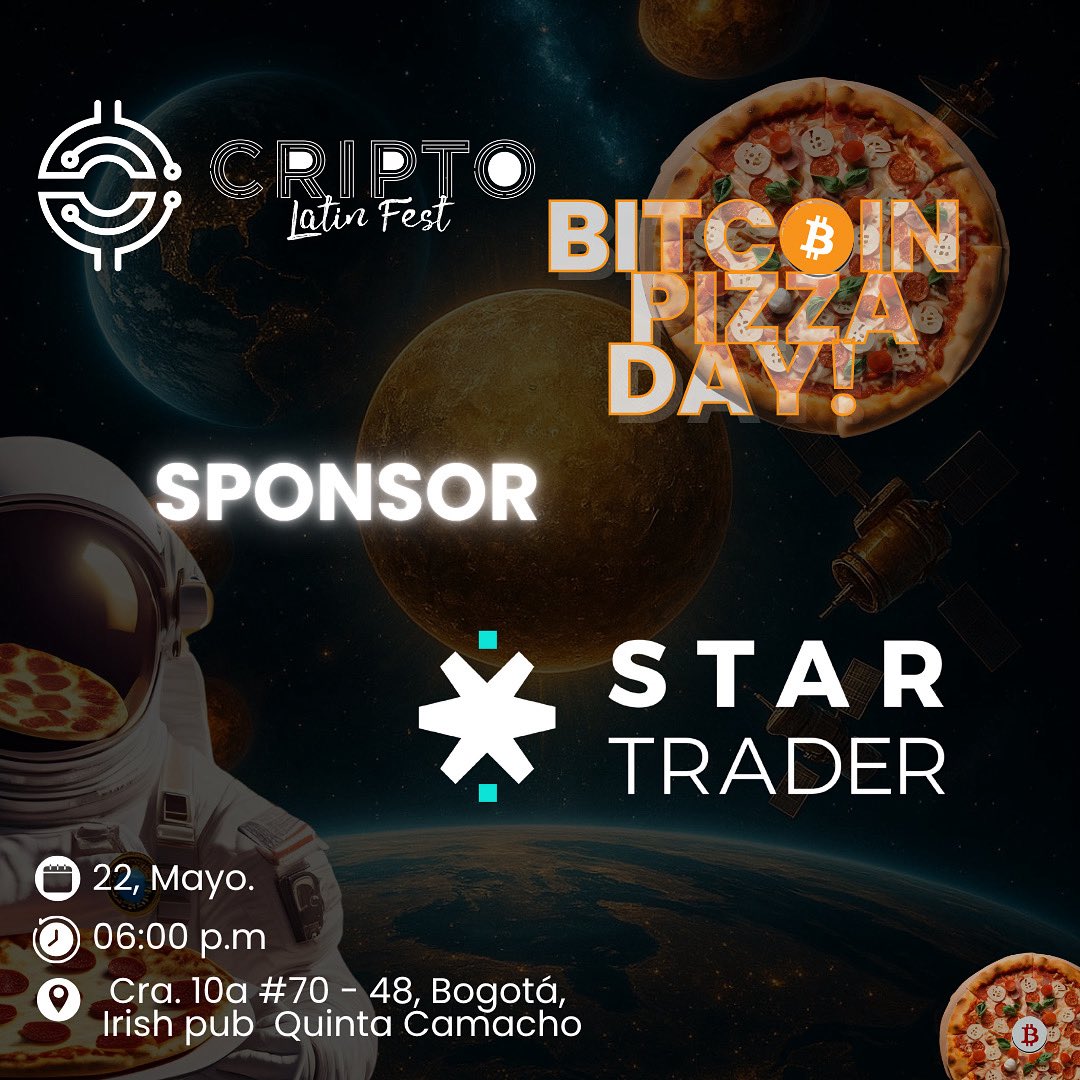 🚀 ¡Nos complace anunciar que <a href="/STARTRADER_jppn/">STARTRADER.PARTNER</a> se une como sponsor oficial del Bitcoin Pizza Day 2025! 🍕
 
💥 Juntos haremos historia cripto, celebrando el poder de la comunidad, la tecnología y la adopción real de Bitcoin 🔥

Gracias a STAR TRADER, este 22 de mayo tendremos:
