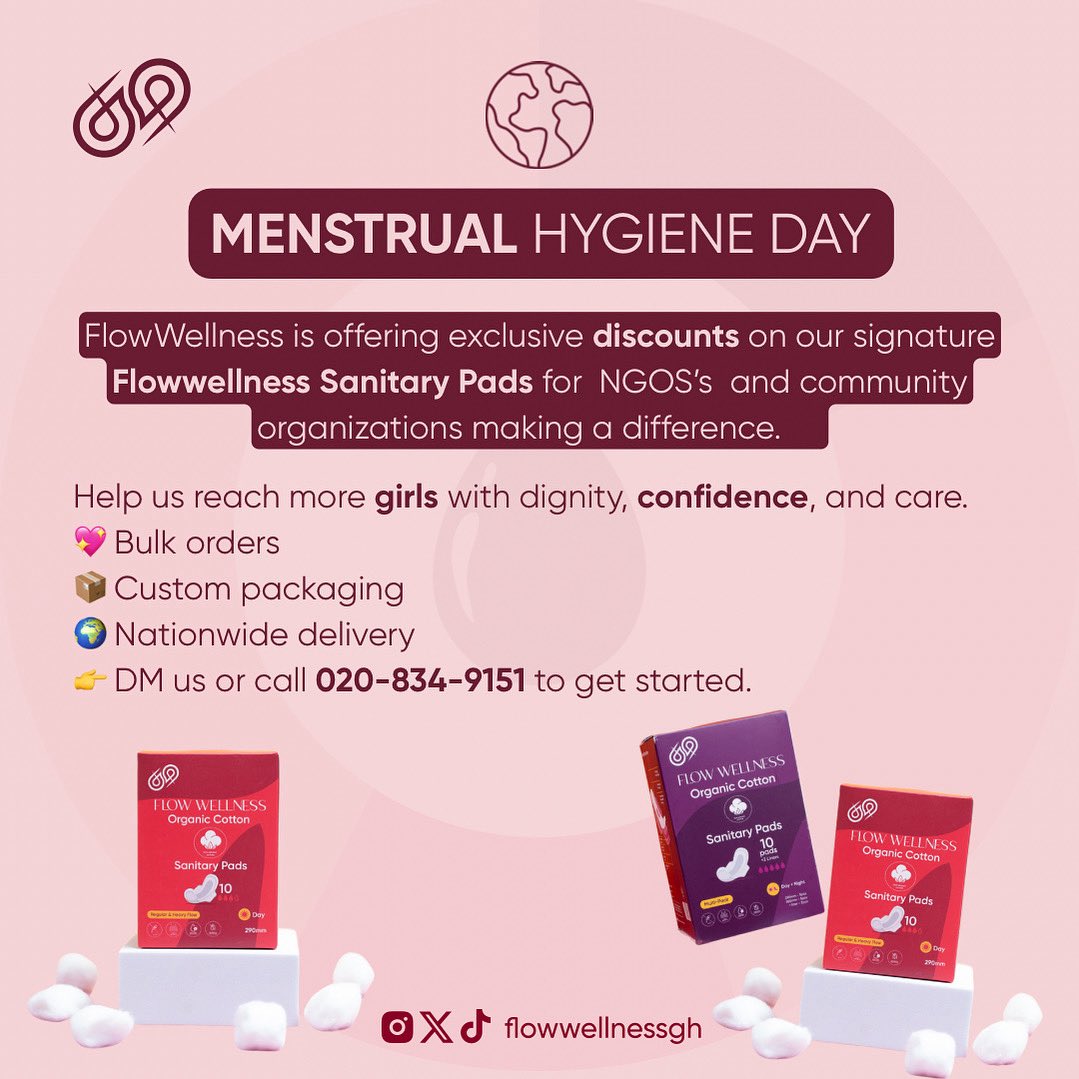 flowwellnessgh's tweet image. Call all Ngos and community orgs!!! #menstrualhygieneday #flowwellness #flow