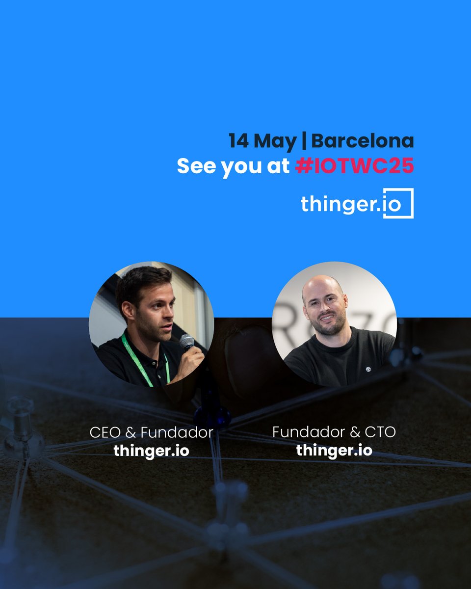 Tomorrow, May 14th, the Thinger.io IoT Platform team will be visiting the IOT Solutions World Congress in Barcelona!  🚀  🚀 If you'll be around and want to connect, or ask us anything about our open-source IoT platform, we’d love to chat! #IoTWC2025 #TechNetworking