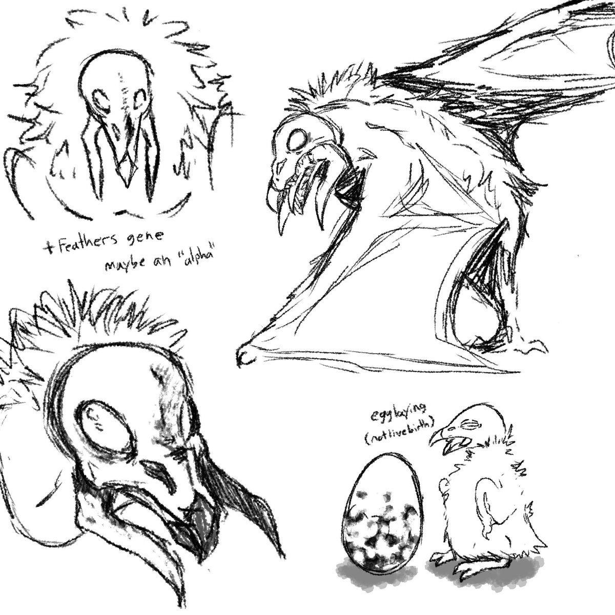 Necrotivert's tweet image. I draw baboon hawks a LOT #lethalcompany