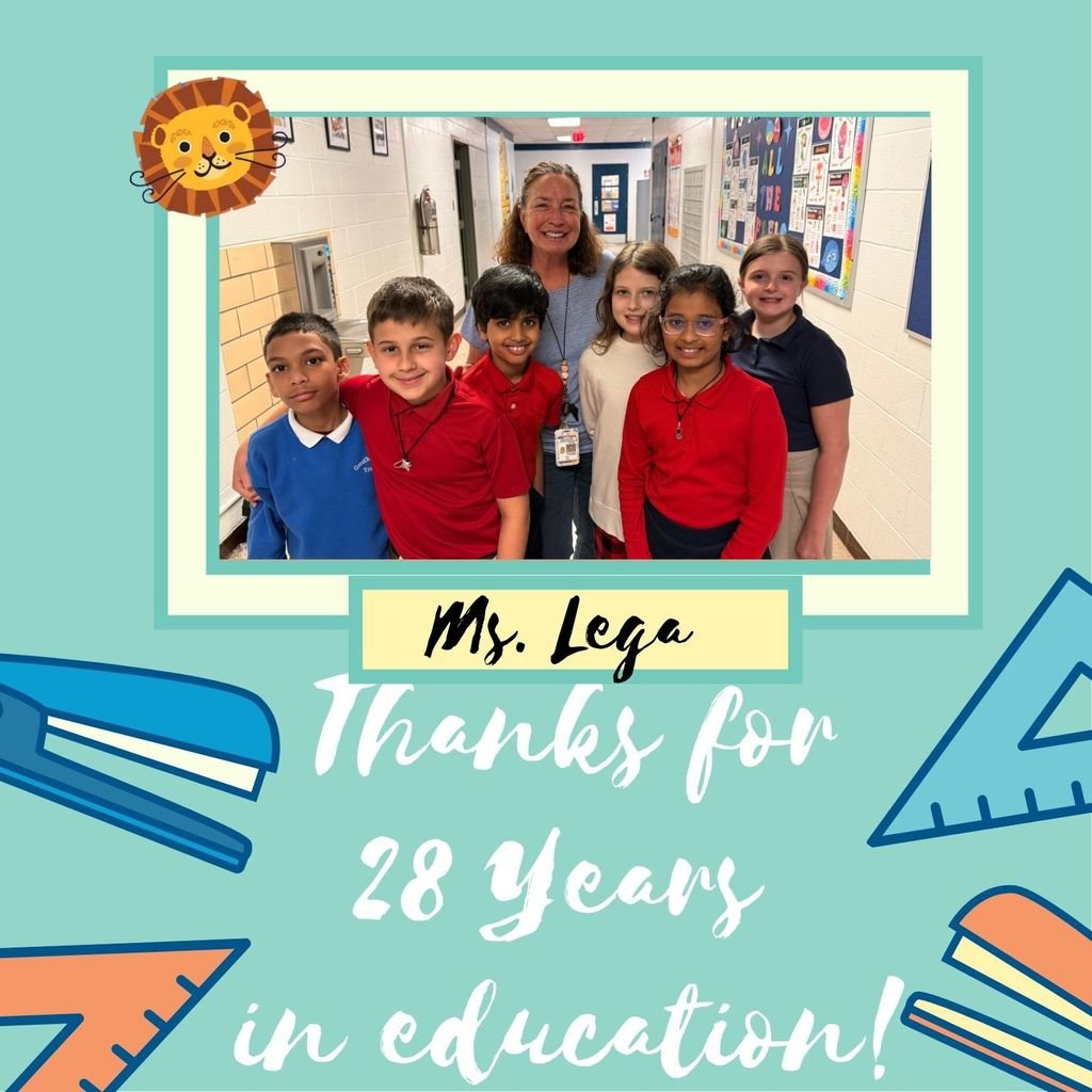 📏📚 After 28 years of crunching numbers and saying “Show your work!” 732,492 times, Ms. Lega is retiring! 🎉 10 of those years were at Greathouse, where she multiplied smiles &amp; divided snacks fairly. X = RETIREMENT, and she earned it! 💛🎓 #ThanksMsLega