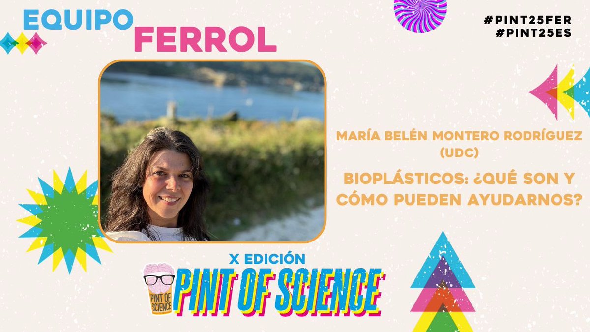 FerrolPintaCiencia (@ferrolciencia) on Twitter photo ⭐ Cuarto ponente confirmado en el
<a href="/pintofscienceES/">Pint of Science ES</a> en #Ferrol
🗣️ Belén Montero (UDC)
🔬 Charla: "Bioplásticos: ¿Qué son y cómo pueden ayudarnos?"
📆 Martes 20 de mayo
🕥 19:00h - 21:00h
☕ Monique Coffee (Rúa Taxonera, 1 - 15403)
#pint25
#pint25es
#pint25fer ⭐ Cuarto ponente confirmado en el
<a href="/pintofscienceES/">Pint of Science ES</a> en #Ferrol
🗣️ Belén Montero (UDC)
🔬 Charla: "Bioplásticos: ¿Qué son y cómo pueden ayudarnos?"
📆 Martes 20 de mayo
🕥 19:00h - 21:00h
☕ Monique Coffee (Rúa Taxonera, 1 - 15403)
#pint25
#pint25es
#pint25fer