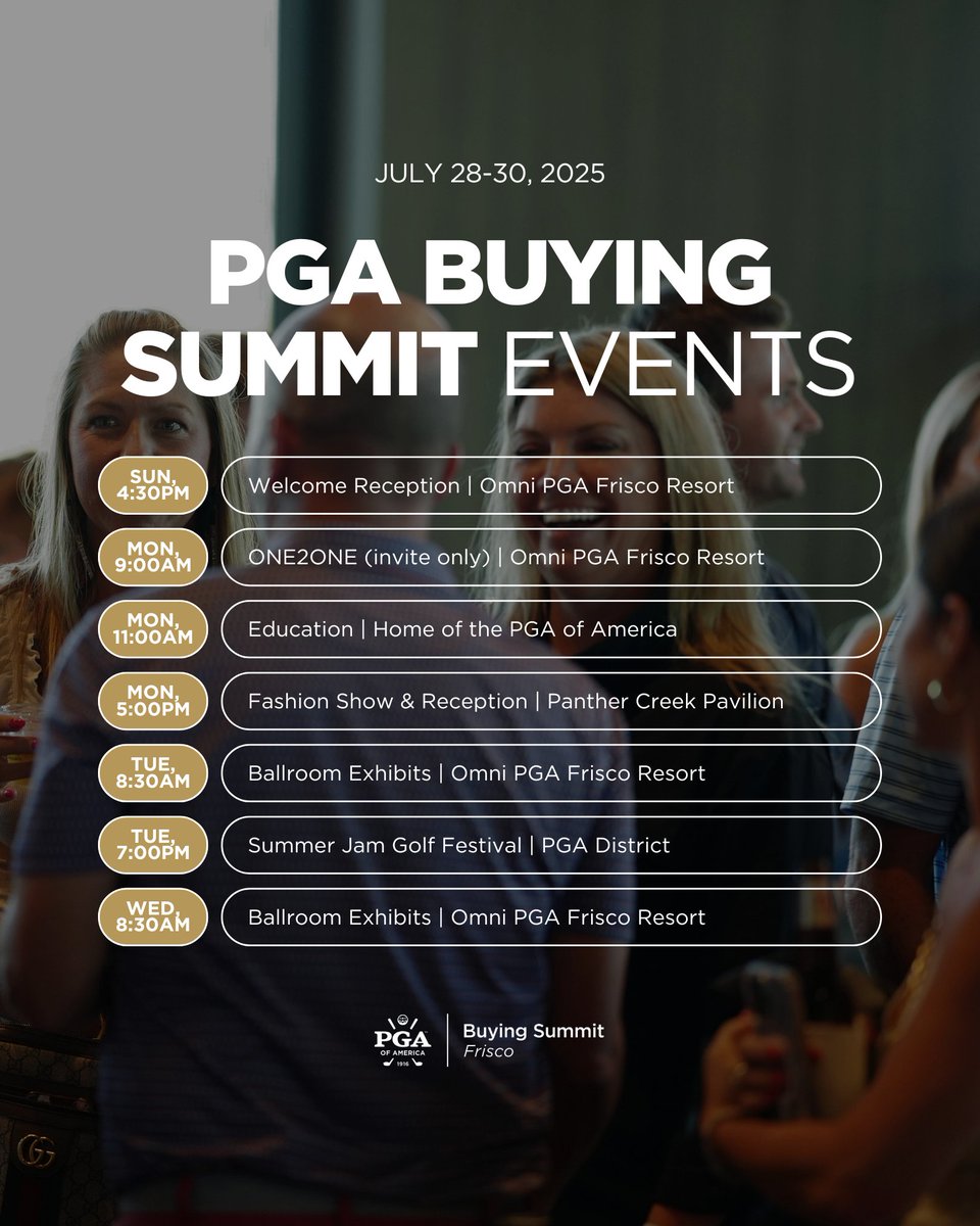 Wondering what's in store at the 2025 #PGABuyingSummit? 

You're in luck, we have your rundown here. Stay tuned as we share more details on all the events coming your way this July!

Start exploring: bit.ly/3H0hM1r