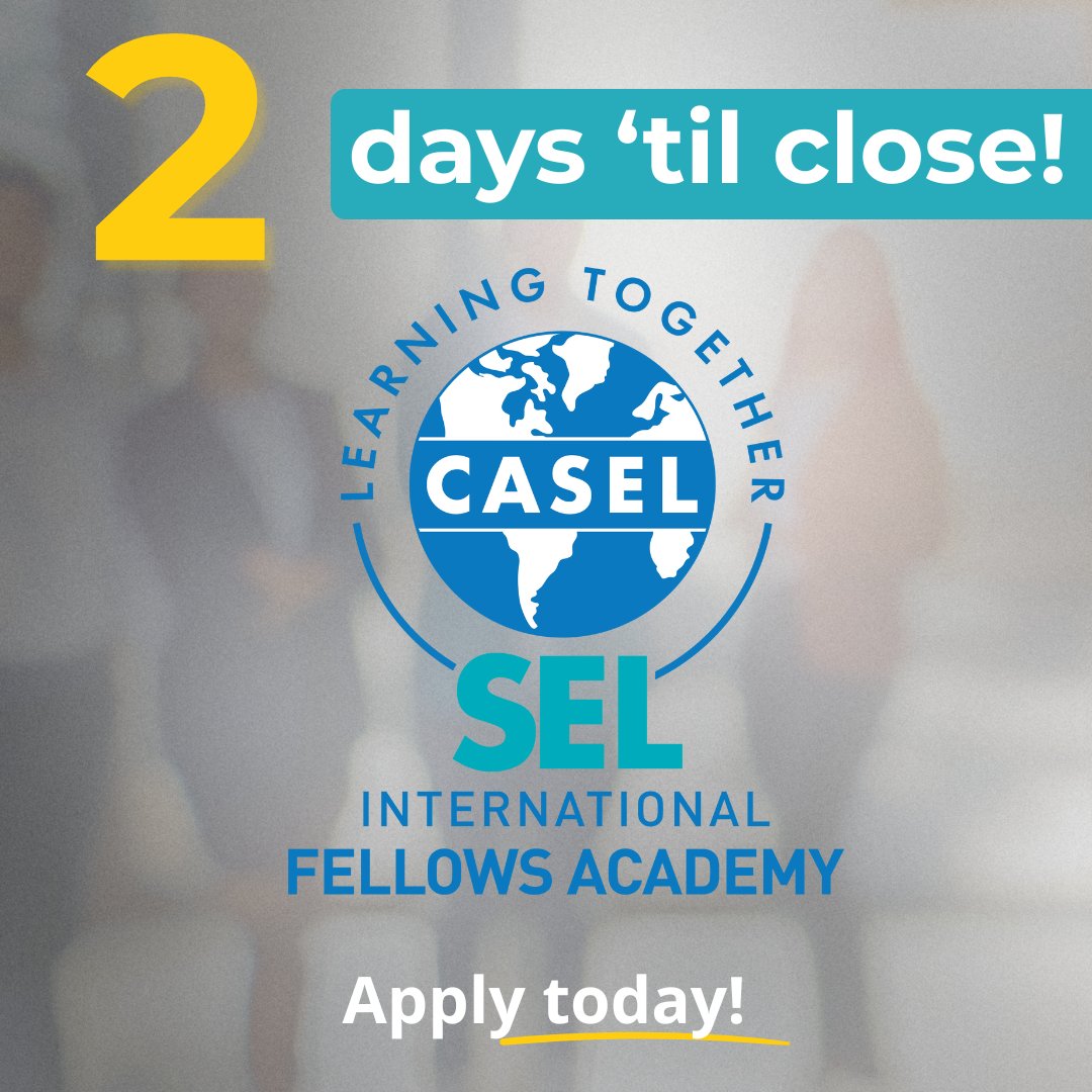 caselorg's tweet image. DON’T WAIT! There’s only 2 days to go until the application closes for the International SEL Fellows Academy!
bit.ly/3R0j69k
This two-year collaboration brings together dozens of SEL leaders from across the globe to grow deeper in their practice and equip themselves…