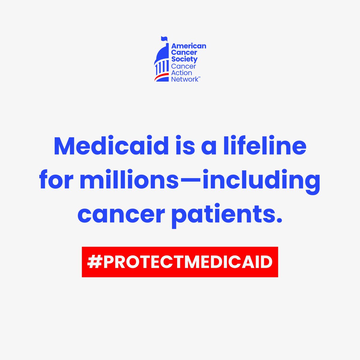 Congress is considering massive, rushed cuts to Medicaid, which provides health care to over 1.4 million MNs  - including cancer patients, survivors, &amp; their families.

Attacks on Medicaid are attacks on cancer patients. We can’t let this happen.

#protectmedicaid
