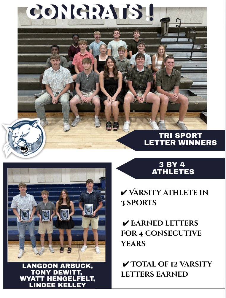 Congratulations to our tri-sport athletes and  3x4 letter winners. 💪💫