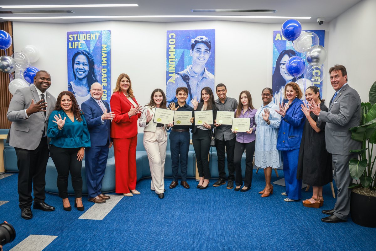 Madeline Pumariega (@mdcpresident) on Twitter photo A proud day for <a href="/MDCollege/">Miami Dade College</a>! ✨5 outstanding Honors College students have been named recipients of the prestigious <a href="/TheJKCF/">Jack Kent Cooke Foundation</a>'s Undergraduate Transfer Scholarship. 
Our leadership team had the joy of surprising each student with the news, and the smiles say it all! We’re so proud A proud day for <a href="/MDCollege/">Miami Dade College</a>! ✨5 outstanding Honors College students have been named recipients of the prestigious <a href="/TheJKCF/">Jack Kent Cooke Foundation</a>'s Undergraduate Transfer Scholarship. 
Our leadership team had the joy of surprising each student with the news, and the smiles say it all! We’re so proud
