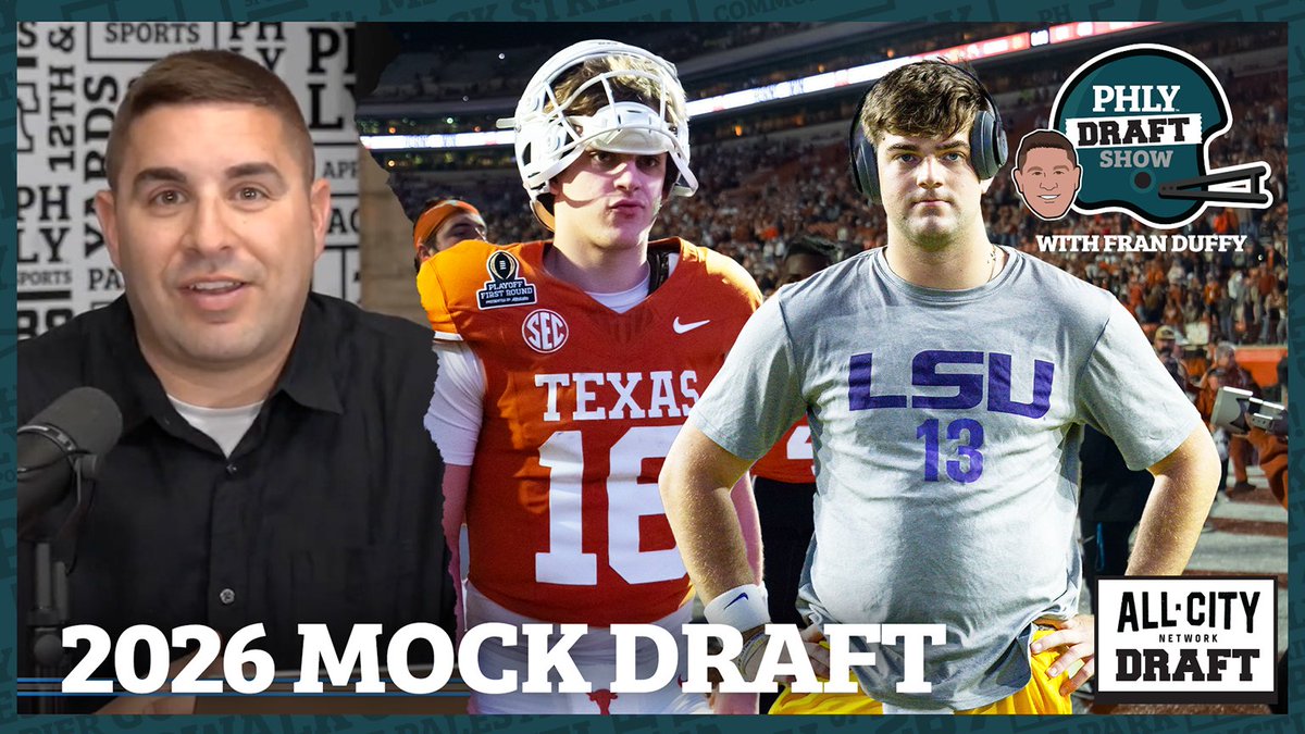 PHLY Eagles (@phly_eagles) on Twitter photo Now live: PHLY Draft Show with <a href="/FDuffyNFL/">Fran Duffy</a>, previewing the 2026 NFL Draft class. Garrett Nussmeier or Arch Manning, who ya got?
youtube.com/watch?v=05pZqx… Now live: PHLY Draft Show with <a href="/FDuffyNFL/">Fran Duffy</a>, previewing the 2026 NFL Draft class. Garrett Nussmeier or Arch Manning, who ya got?
youtube.com/watch?v=05pZqx…