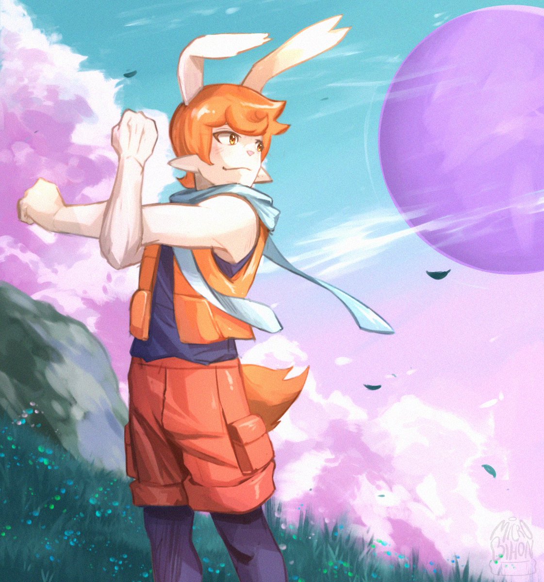 MicroBihon's tweet image. Some painterly practice ft. my OCs