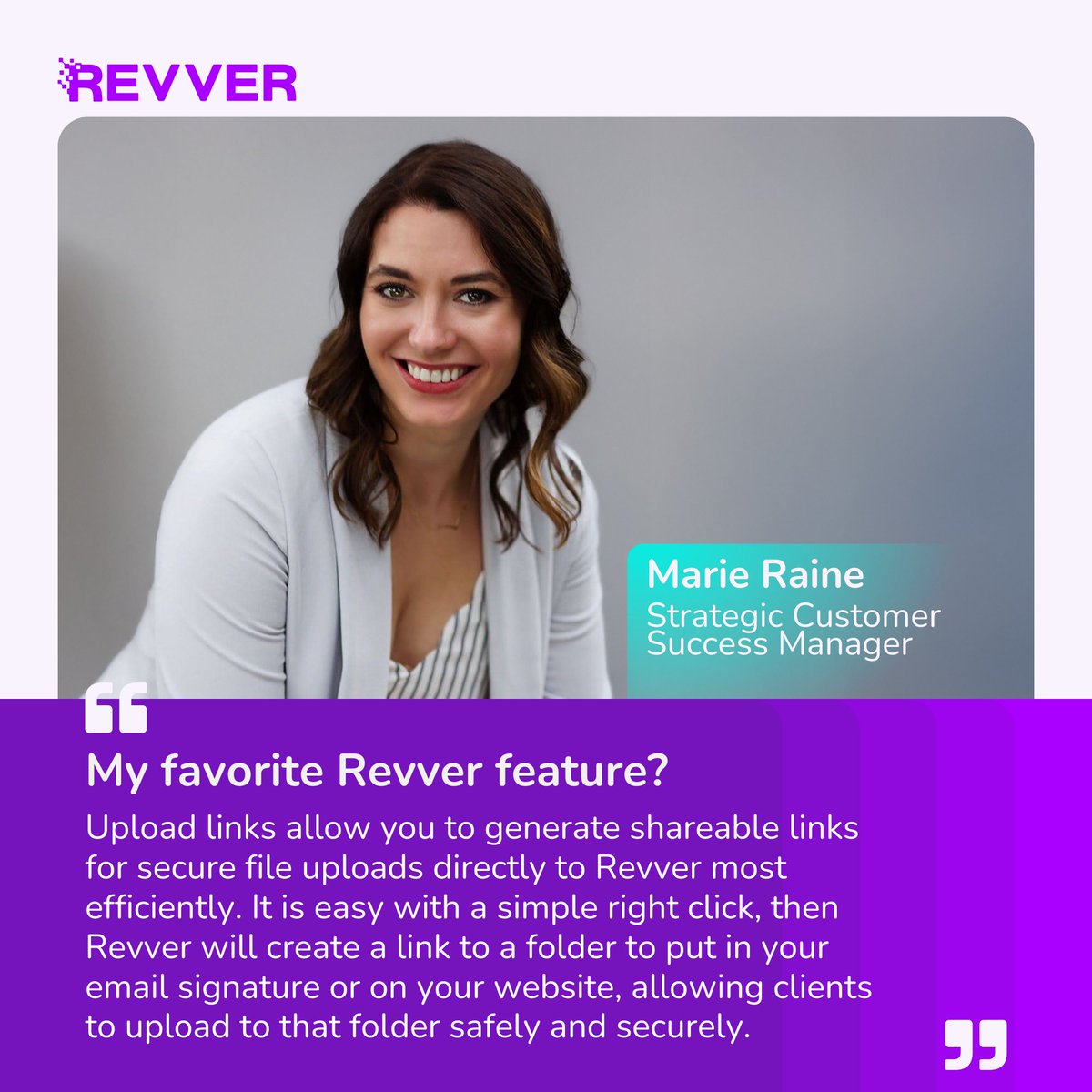 RevverDocs's tweet image. In today’s busy work world, everyone wants things to be simple and fast. That’s why tools that save time and make life easier are so important. Marie&apos;s favorite Revver feature is Upload Link. Read on:  revverdocs.com/introducing-re…