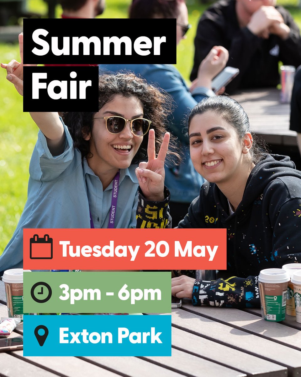 Our Summer Fair is back for 2025:

📅Tuesday 20 May
⏰3pm-6pm
📍Exton Park

Join us to celebrate the start of summer with:

🎵 Live music
🍰 Free drinks and food
♟️ Games
🐶 Therapy dogs