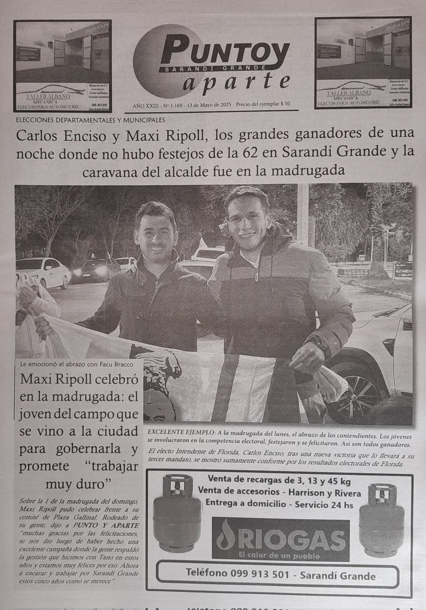 Una portada que hace historia. Salió Semanario PUNTO Y APARTE.