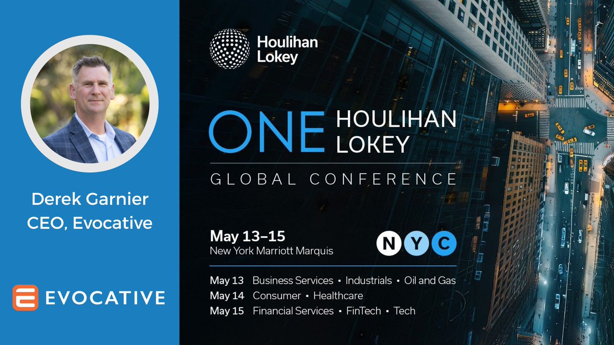 evocativeglobal's tweet photo. Derek Garnier, CEO of @evocativeglobal, will be a panelist at ONE @houlihanlokey this week. "#DataCenters in the Middle Market: Leveraging #Colocation and #Cloud Services to Enable #AI." https://t.co/Ueu4H1SGCs https://t.co/daadFvb6ay