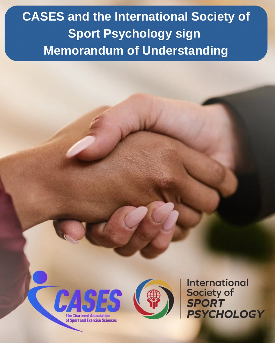 🔗 ISSP and CASES sign Memorandum of Understanding to strengthen international collaboration in sport and exercise psychology. Focus on professional development, research, and joint projects. Learn more: cases.org.uk/sspage-about_u… #SportPsychology #Collaboration