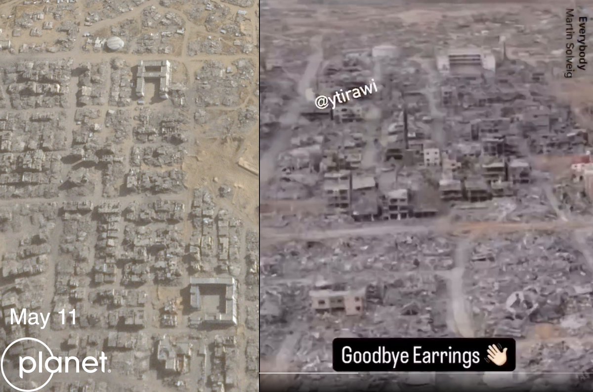 Filmed in this area: google.com/maps/place/31%…

Parts of the Tel Sultan neighborhood were relatively -- compared to the rest of Rafah, which is almost entirely gone -- unharmed. Looks like the IDF is now destroying this large residential area.