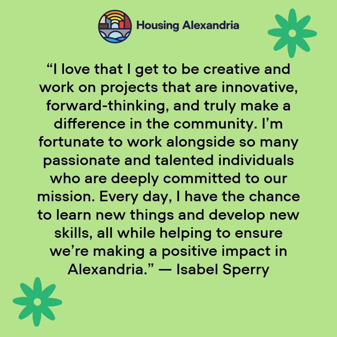 Our third post of Housing Alexandria's Meet-Our-Team campaign is about our incredible Resident Services Manager Isabel! To learn more about our team, please visit our website!
Link: housingalexandria.org