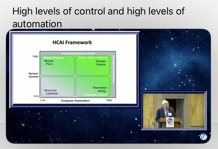 priyascape's tweet image. Excellent overview of Human-centredAI principles from one of my early design heroes @benbendc can see how the debate continues between @PattieMaes and him since #CHI97 cs.umd.edu/~ben/papers/Ma… youtube.com/watch?v=jSo7iO…