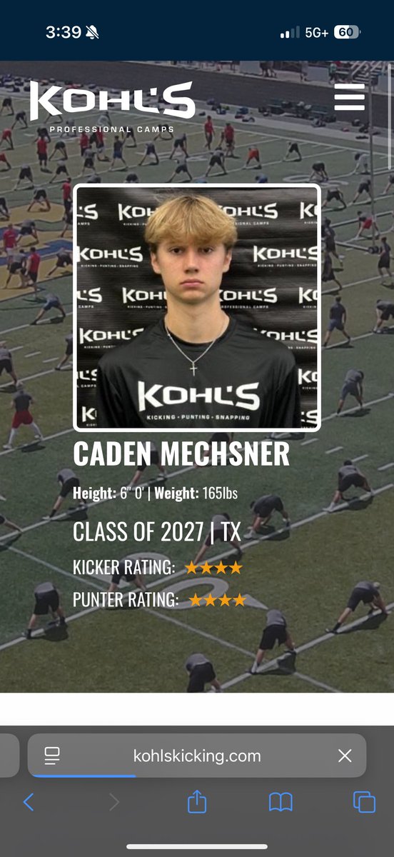 thankful to be 4⭐️ for kicking and punting