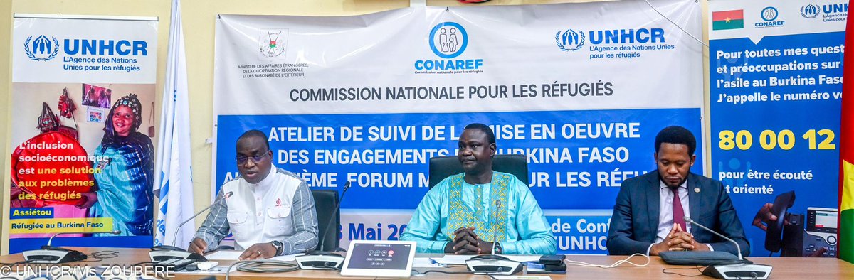 MauriceAz's tweet image. Proud to have participated in Burkina Faso's national workshop led by CONAREF and supported by UNHCR 🤝 to review #GRF2023 commitments 📋. The event marked key progress in legal protection ⚖️ and inclusion 🤗 for refugees and IDPs. #ForcedDisplacement #GRF