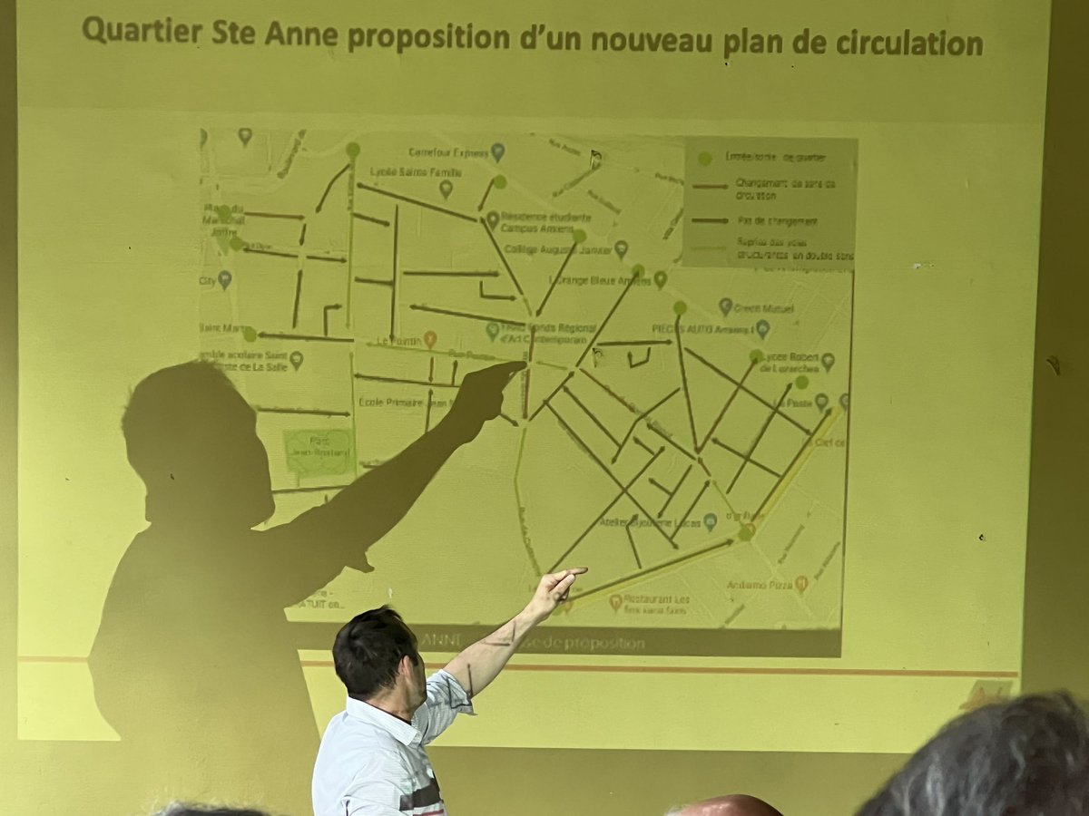 Ravi d'avoir participé à la réunion du comité de Quartier Sainte-Anne Faubourg de Noyon 🏘️. 

L’expérimentation du nouveau plan de circulation va dans le bon sens pour réduire la congestion automobile dans le quartier 🚗💨 et permettre une meilleure circulation des piétons et des