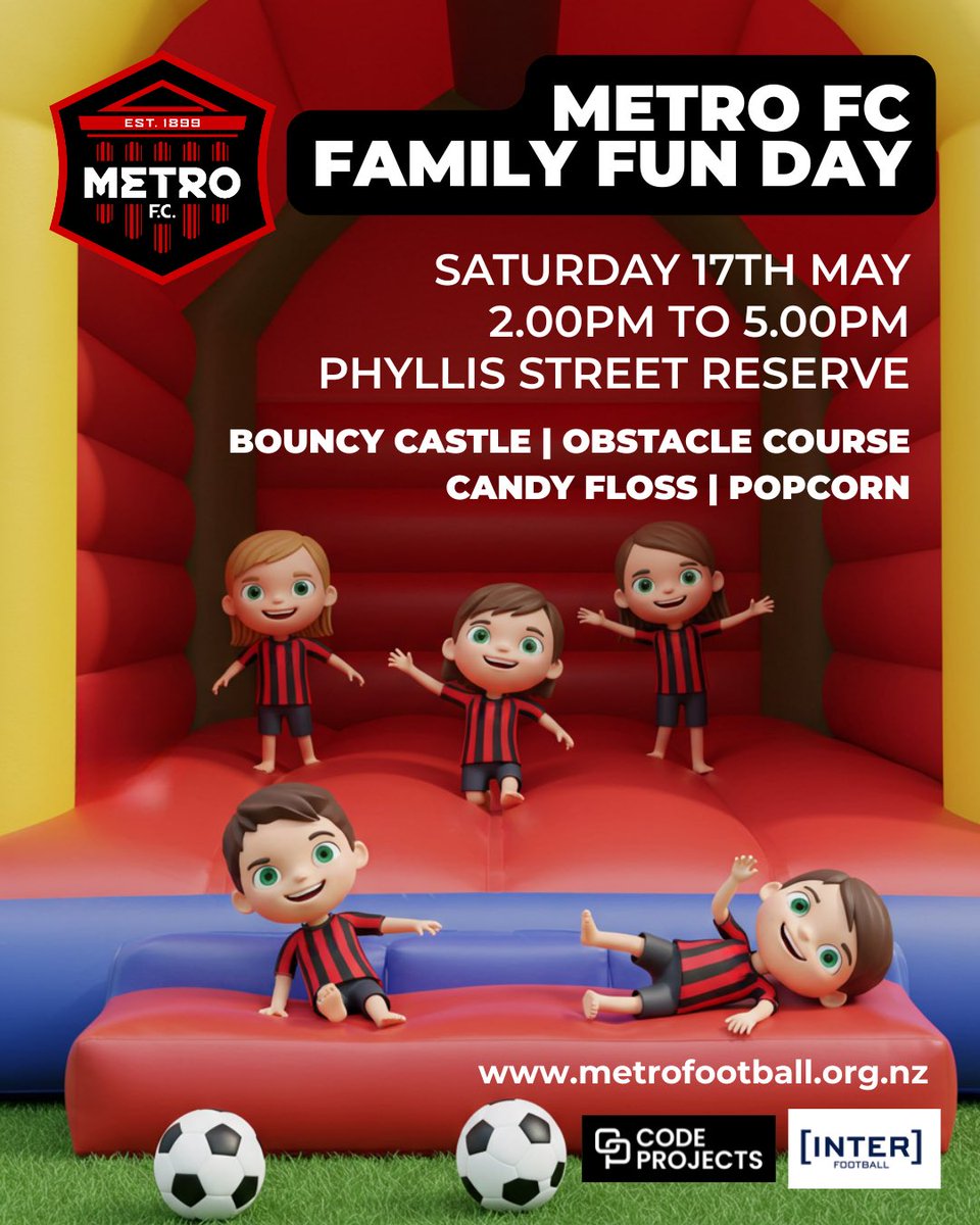 Metro Football Club (@metrofc1899) on Twitter photo This Saturday <a href="/NorthlandFC/">Northland FC</a> visit Albie Turner Field at 3pm in what is sure to be a challenging and exciting <a href="/LOTTONRFL/">LOTTO NRFL</a> Mens Northern Conference fixture.
We also have our Annual Family Fun Day from 2pm to 5pm!
Get along and support the team!
#ForzaMetro⚽️🔴⚫️ This Saturday <a href="/NorthlandFC/">Northland FC</a> visit Albie Turner Field at 3pm in what is sure to be a challenging and exciting <a href="/LOTTONRFL/">LOTTO NRFL</a> Mens Northern Conference fixture.
We also have our Annual Family Fun Day from 2pm to 5pm!
Get along and support the team!
#ForzaMetro⚽️🔴⚫️