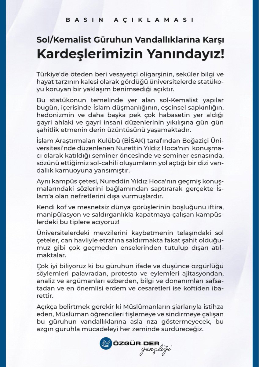 Sol/Kemalist güruhun vandallıklarına karşı kardeşlerimizin yanındayız! <a href="/bisakboun/">BİSAK</a>