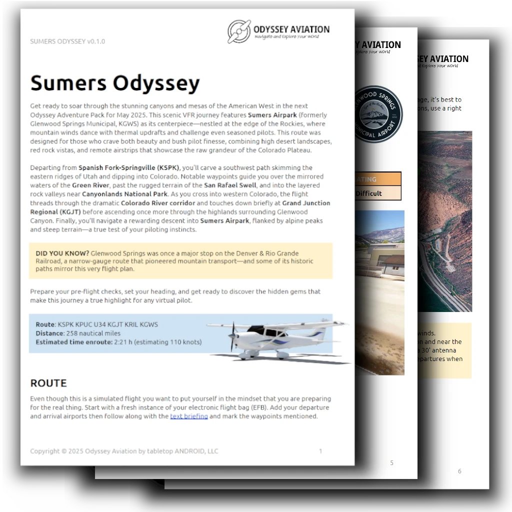 SimWithOdyssey's tweet image. Want more than scenery? Get our Adventure Pack tier and fly with a custom EFB-ready route, Little Navmap file &amp;amp; Google Earth overlay. #FlightSimTools #ForeFlight #LittleNavMap #MSFS2024 #SimWithOdyssey