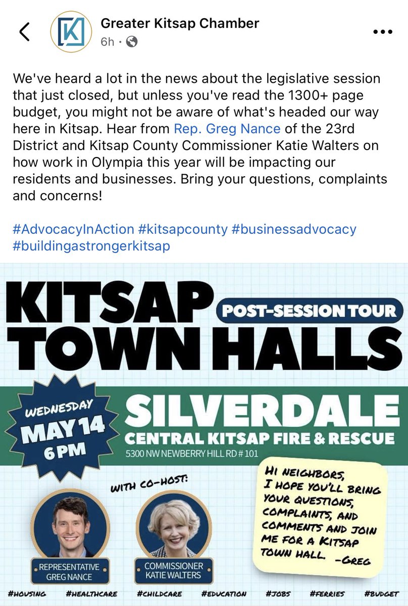 Join us tomorrow 6pm in Silverdale!