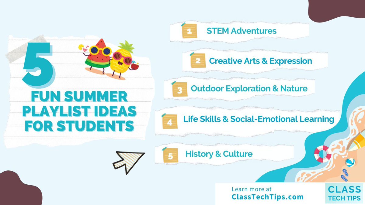ClassTechTips's tweet image. 📺 A summer video playlist can do more than entertain—it can teach too!
📘 Explore student-friendly content across STEM, history, SEL, and more.
🛠️ Simple tips inside for building and sharing your own Summer Playlist Ideas.
classtechtips.com/2025/05/08/sum…