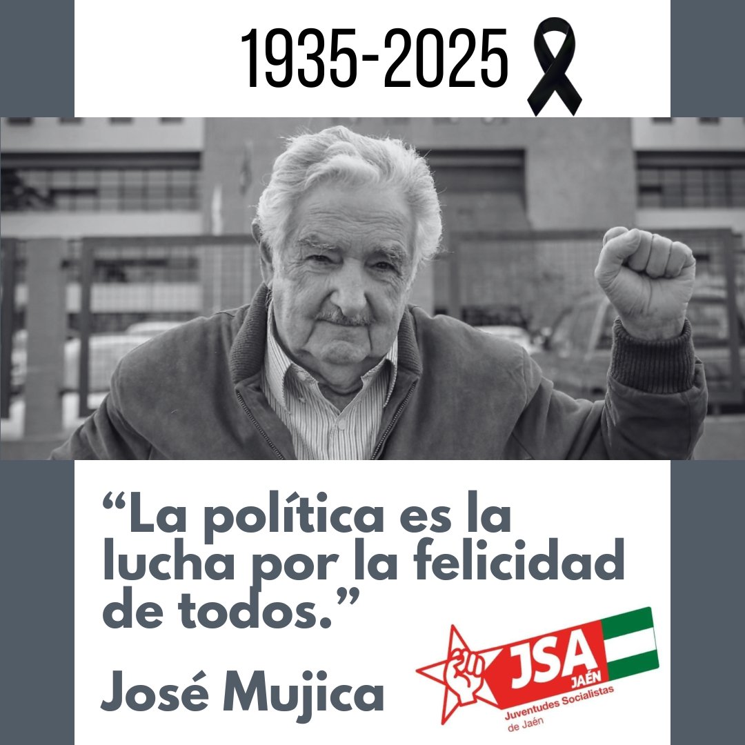 🖤 El mundo pierde a un gran político, pero sobre todo, a una gran persona.

Humanista, comprometido con las causas sociales y luchador frente a las injusticias.

El socialismo internacional se queda hoy un poco más huérfano.

🌹 ¡Que la tierra te sea leve, compañero!