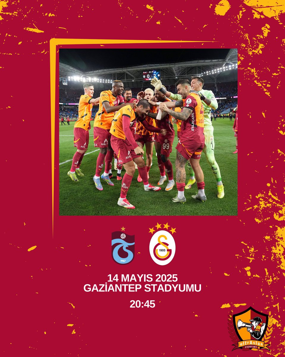 #BugünGünlerdenGALATASARAY 💪

🏆 Ziraat Türkiye Kupası
🗓️ Final
⚽ Trabzonspor
📆 14.05.2025
⏰ 20.45
🏟️ Gaziantep Stadyumu
📲 #GSVTS